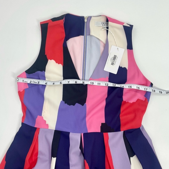 NWT CROSBY by Mollie‎ Burch Kristie dress Pink Purple Colorful V Neck size 8 - Picture 9 of 13
